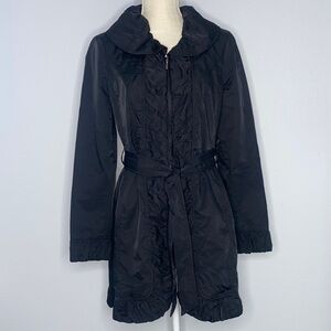 INC International Concepts Stylish Black Trench Coat